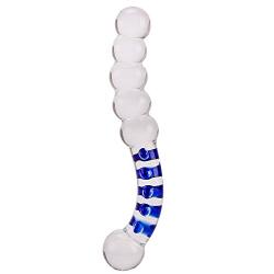 Crystal Glass Plump Beads Style Sex Tease Insert Pleasure Wand Dildo Penis