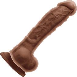 Colours Dual Density 8 inches Dildo - Brown