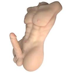 Mens Torso Penis Dolls Safe & Durable Medical Grade Silicone Solidity Dolls Female Masturbation Toys Lifelike Mens Torso 7.1 Inch Penis Sex Toys Sex Doll for Women-Gay(Flesh Male, 20.8 x 13 x 6)