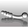 Sexbaby Anal Beads Doube-Headed Bent Crystal Pleasure Wand Glass Dildo (Clear)