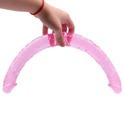 QENVFALMI-3K 17.7Inch Flexible Jelly Silicone Toys for Couplee in Bedroom (Pink)