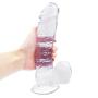 LLFX Soft and Flexible Realistic Realistic Pěnis Massagě Wànd Womenss 9.44inch-Crystal Transparent