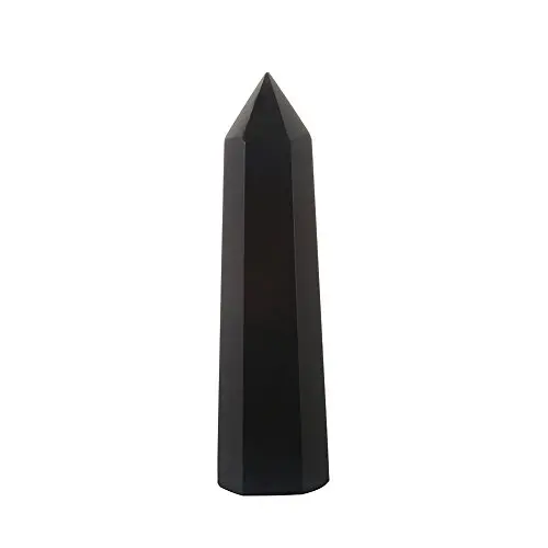 Jet Genuine Black Tourmaline Obelisk Tower Jumbo 6 Facet Aura Rock Crystal Natural Polished (Black Obsidian) Jet Genuine Black Tourmaline Obelisk Tower Jumbo 6 Facet Aura Rock Crystal Natural Polished (Black Obsidian)