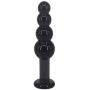 Eastern Delights Crystal Beads Anal Butt Plug Trainer Sex Toy for Beginners, Glass Pleasure Wand (Black)