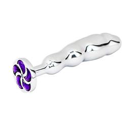 Anal Butt Plug Sex Toys, Eastern Delights Metal Jeweled Realistic Dildo Shape Anal Trainer for Beginners