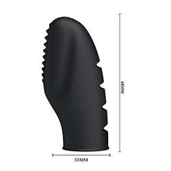 Finger Sleeve Fingering Vibrtor Silicone Finger Vibe Mini Body Massager - Black