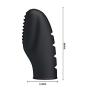 Finger Sleeve Fingering Vibrtor Silicone Finger Vibe Mini Body Massager - Black