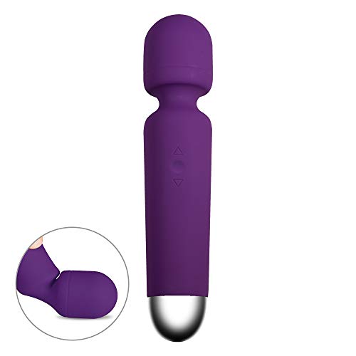 Powerful Cordless Handheld Therapeutic Wand Massager，USB Rechargeable，10x Multi-Speed Vibrations Personal Massager，Perfect for Back Legs Hand Pains，Purple，ALKAID