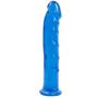 Doc Johnson Jelly Jewels - 8 Inch Dildo W/O Balls - 8" Long and 1.5" Long - Suction Cup Base - Great for Beginners and Deep Throat Training - Sapphire