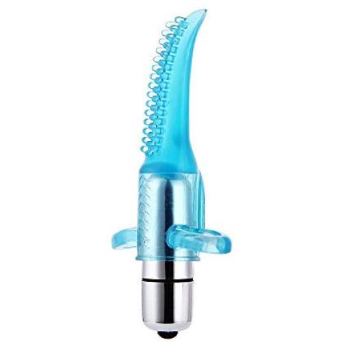 Silicone G Spot & Clitoris & Nipples Stimulator Vibrator & Dildo Waterproof Massager Masturbation Vibe Erotic Foreplay Sex Toys (Blue Tongue Shape)