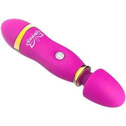 EIKdoulf02 Safe 12 Speed Vibrator Wand Massage Cordless Cordless Body Massager for Women and Couple Adult Sex Toys - Rose Red Battery
