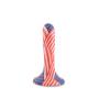 The All American Dildo by Dildos for Patriots – 6.7 Inch Silicone USA Pride Sex Toy with Powerful Suction Cup Base, Grooved Shaft and Strap on Harness Compatible