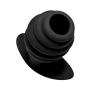 Master Series Hive Ass Tunnel Silicone Ribbed Hollow Anal Plug, Large, Black