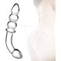 Sexbaby Anal Beads Doube-Headed Bent Crystal Pleasure Wand Glass Dildo (Clear)