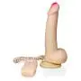 Healthy Vibes Lifelike Powerful Vibrating Slim Suction Cup Dildo - 7 1/2 Realistic Beige Natural Jelly Dong with Remote Control