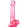 7.75" Soft Realistic Feel Dildo - Cock and Balls Dong - Suction Cup Harness Compatible  - Sex Toy for Women - Sex Toy for Adults (Pink)