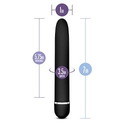 Eden 7" Elegant Silky Smooth Powerful Vibrator -- Clitoral and G Spot Stimulator -- Sex Toy for Women -- Sex Toy for Couples (Black)