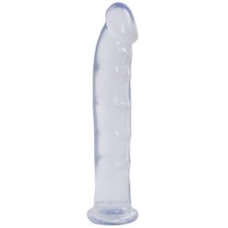 Doc Johnson Jelly Jewels - 8 Inch Dildo W/O Balls - 8" Long and 1.5" Long - Suction Cup Base - Great for Beginners and Deep Throat Training - Diamond