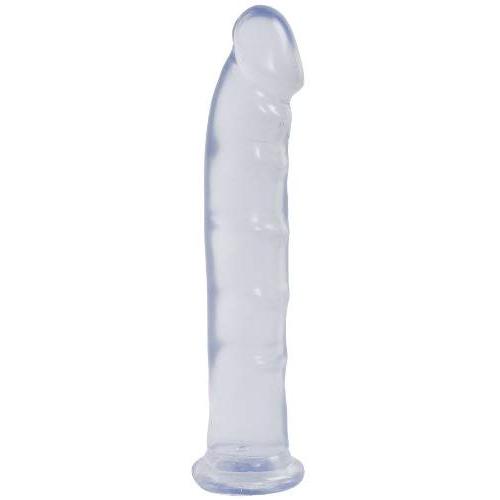 Doc Johnson Jelly Jewels - 8 Inch Dildo W/O Balls - 8" Long and 1.5" Long - Suction Cup Base - Great for Beginners and Deep Throat Training - Diamond