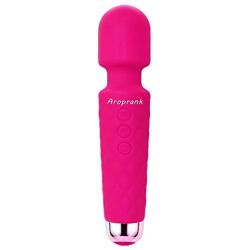 Aroprank Cordless Magic Wand Massager Vibrator, Handheld Wireless Waterproof Massage Stick for Relaxation and Muscle Recovery, Multi-Speed Patterns USB Rechargeable Electric Vibrating Silicone Wand