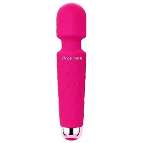 Aroprank Cordless Magic Wand Massager Vibrator, Handheld Wireless Waterproof Massage Stick for Relaxation and Muscle Recovery, Multi-Speed Patterns USB Rechargeable Electric Vibrating Silicone Wand