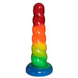 Silicone Unicorn Horn Rainbow Dildo -Medium