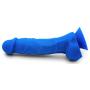 &quotPerfect Fit" 6 Inch Silicone Dildo - Blue Platinum Grade Silicone With Suction Cup