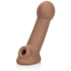 CalExotics Ultimate Extender – Male Extension Penis Girth Enhancement Sleeve with Support Ring – Sex Toys for Men and Couples - Brown