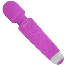 Personal Cordless Massager Wand by MagicStick Handheld Waterproof + Powerful Motor and High Quality Silicone Great for Therapeutic Massage and Relaxation 20 Vibration Patterns + 8 Speeds Mini (Purple)