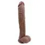 Unisex 12-inch Huge Soft Silicone Casual Massage Toy Realistic Texture Real Quality Zone Suction Cup Hands-Free Personal Body Relaxation Massager