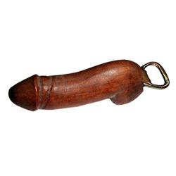 Emerald City Imports Bottle Opener Penis, Long Wood Handmade, Wood Statue