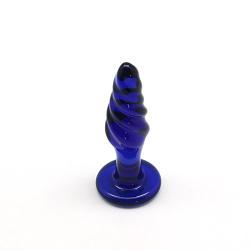 Glass Wand Pleasure Blue Glass Anal Plug 12cm