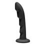 Strap U Ripples Silicone Strap On Harness Dildo, Black