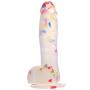 XKiss Confetti Clear Dildo, Super Quality 7" Realistic Silicone Penis with Suction Cup, Artistic Sex Toy for Vaginal G Spot & Anal Prostate Play