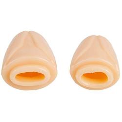 Crazy K&A 2pcs Soft Silicone Glans Sleeve Penis Extender Cock Ring for Male (Nude)