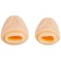 Crazy K&A 2pcs Soft Silicone Glans Sleeve Penis Extender Cock Ring for Male (Nude)