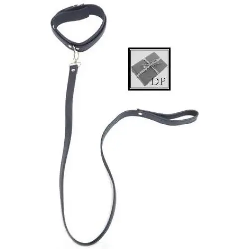 Discreet Packages BDSM Collar Leash Lead Choker with Steel D Rings with Detachable Faux Leather Leash