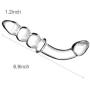 Sexbaby Anal Beads Doube-Headed Bent Crystal Pleasure Wand Glass Dildo (Clear)