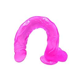 Realistic Dǐldo Jelly Toy, Crystal Dǐldo for Beginners and Strong Suction Cup, (Pink)
