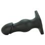 Doc Johnson Titanmen - The Rumpy - 6.5 Inch Durable Anal Plug with 6.9 Inch Girth and Phallic Tip - Flared Safety Base - Matte Finish - Butt Plug - Black