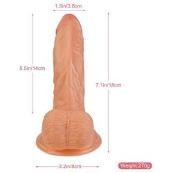 HYLHYL5-F Strǎp ǒn fǒr Lěsbìǎn, Suction Cup Super Huge Box Package 100% Waterproof Meat Color PVC Rod Length: 18cm/7.1in