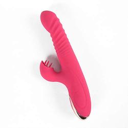 Stretch + Telescopic Heating + Clitoris Vibration G Spot Vibrator Wand, USB Charging Powerful Dual Motor Rabbit Vagina Vibrate Stimulator Massager Clit Masturbation Dildo for Female Women Girl Coupl