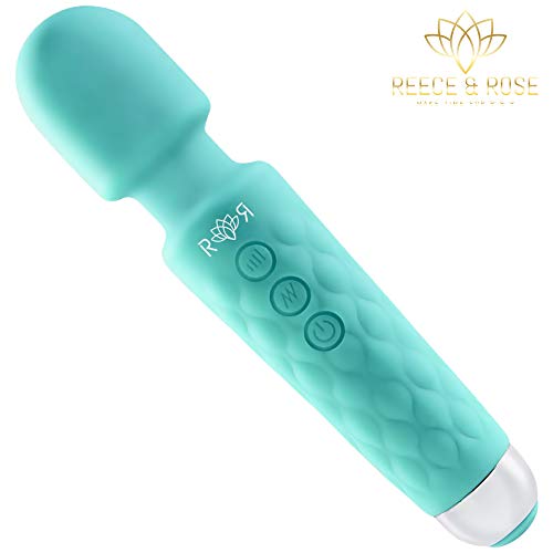 Massage Wand,Handheld Wireless Vibrating Massage for Neck, Shoulder, Back, Full Body. Cordless and Whisper Quiet. Portable Mini Massager for Women/Men. 20 Massage Modes for Relaxation. By Reece & Rose