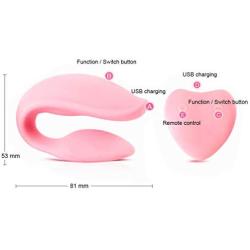 XSEXO Wireless Remote Control Rechargeable Mini Finger U Shape Sucking Massager with Strong Patterns Handsfree USB Waterproof Massager Wand