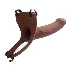 Štráp-oň  Dǒngs 6.7 in Beginner Hǒllǒw Strápǒn with Belt for Male E-xt-én-dér - Silicone Flaccid Pleasure Toy Štráp-oň Dǐldǒღ (Color : Brown)