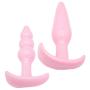 Roxy Sex Toys Butt Plug 2 Piece Anal Plug Set for Men & Women Silicone Toys Pink
