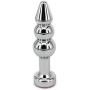 Metal Anal Trainer Butt Plug for Beginners, Eastern Delights 3 Beads Anal Sex Toy, Pink