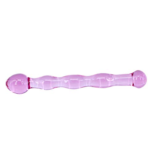 Eastern Delights Elite 10 Inches Ghost Glass Pleasure Wand, Glans Stimulator Head Glass Dildo with Smooth End Anal Plug, Light Purple