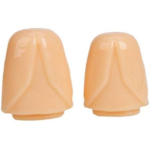 Crazy K&A 2pcs Soft Silicone Glans Sleeve Penis Extender Cock Ring for Male (Nude)
