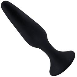 Small Silicone Anal Plug - Tapered Thin Butt Stimulator - Suction Cup Base